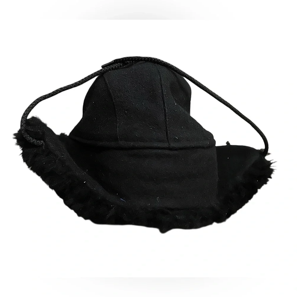 C.C. Filson Double Mackinaw Wool‎ Black Shearling Cap Small Outdoors Heritage